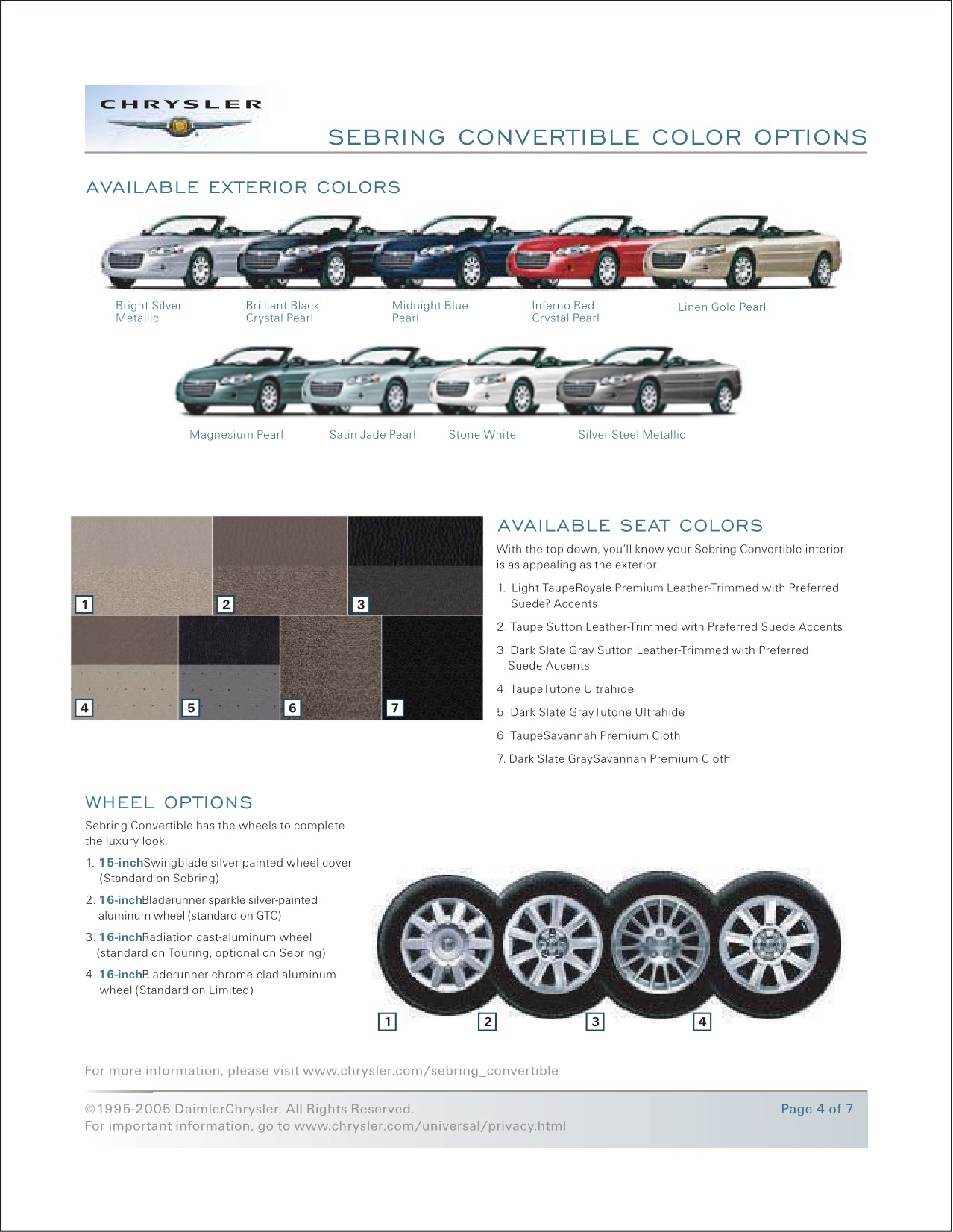 2006 Chrysler Sebring Convertible Brochure Page 3